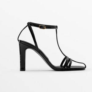 Massimo Dutti Heeled leather strappy sandals, size 40